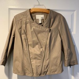Bar III Faux leather mini jacket